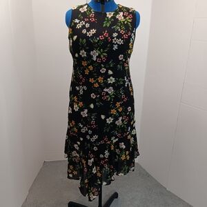 Calvin Klein Black Floral Midi Dress